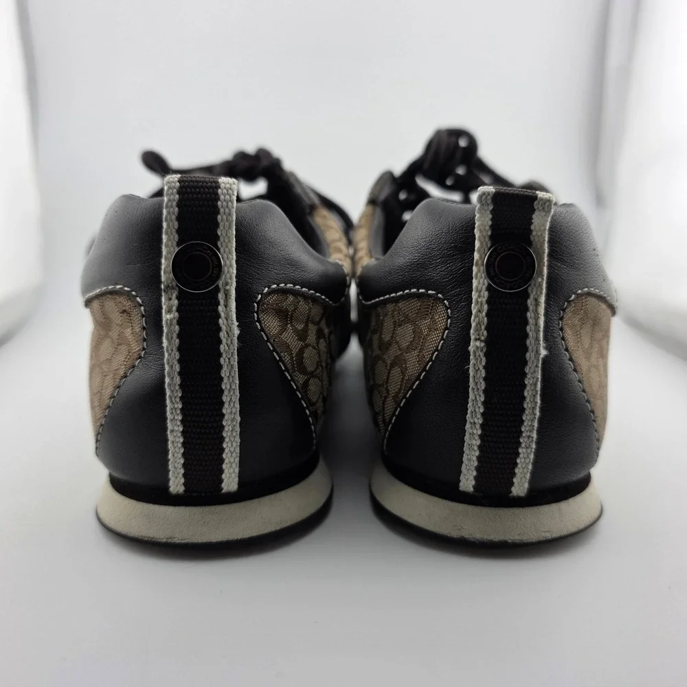 Coach Kelsie Signature‎ C Monogram Sneakers Women's 6.5 Canvas Leather Lace Up